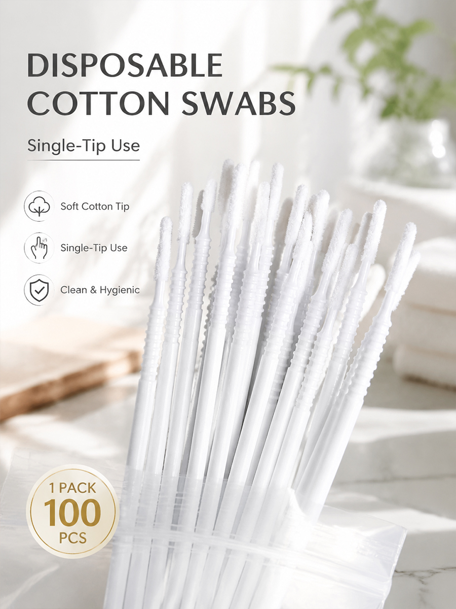 Eyelash Extension Remover - Coton-tiges longs jetables pour extensions de