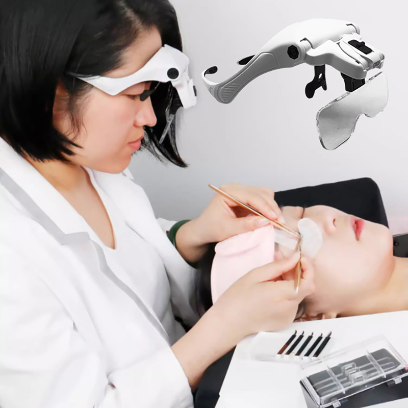 Eyelash Extension With Glasses - Loupe réglable à 5 lentilles, Extension