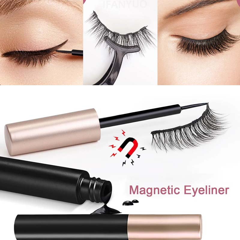 Eyelash Extension Eyeliner - 1/2 Pièces Eyeliner Magnétique Noir, Colle